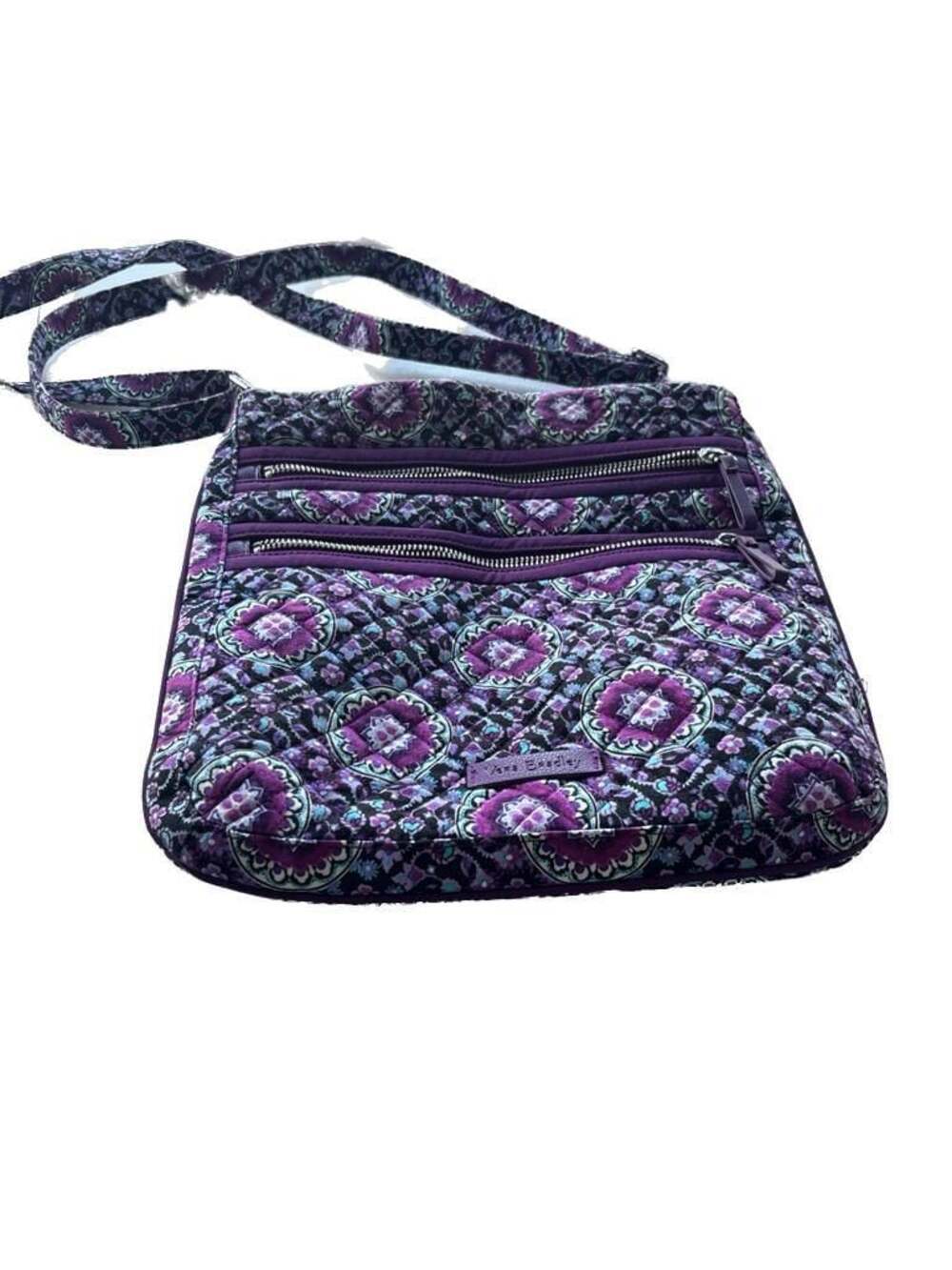 Vera Bradley Triple Zip Hipster Crossbody Bag in Lilac Medallion - Picture 5 of 6